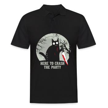 Ici pour écraser le chat d’Halloween - Polo Homme - noir - Devant - Kai (181cm)