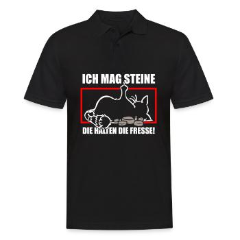 Ich mag Steine die halten die Fresse - Männer Poloshirt - Schwarz - Vorne - Kai (181cm)