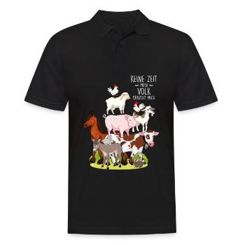 Agriculteur Pas le temps que mon peuple ait besoin de moi - Polo Homme - noir - Devant - Kai (181cm)
