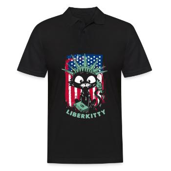 Chat Statue de la Liberté Liberkitty - Polo Homme - noir - Devant - Kai (181cm)