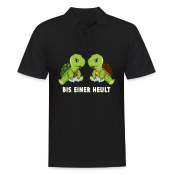 Bis Einer Heult Gamer Schildkröte - Männer Poloshirt - Schwarz - Vorne - Kai (181cm)