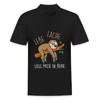 Lebe Lache Lass Mich In Ruhe Faultier - Männer Poloshirt - Schwarz - Vorne - Kai (181cm)