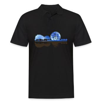 Unicycle Moon Acoustic Guitar Moon Lake Shadow - Männer Poloshirt - Schwarz - Vorne - Kai (181cm)