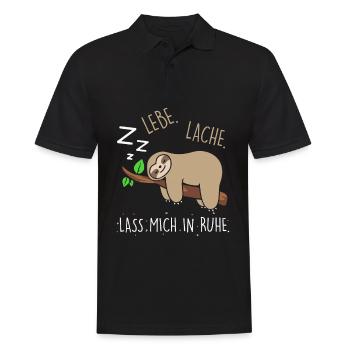 Lebe Lache Lass Mich In Ruhe Faultier - Männer Poloshirt - Schwarz - Vorne - Kai (181cm)