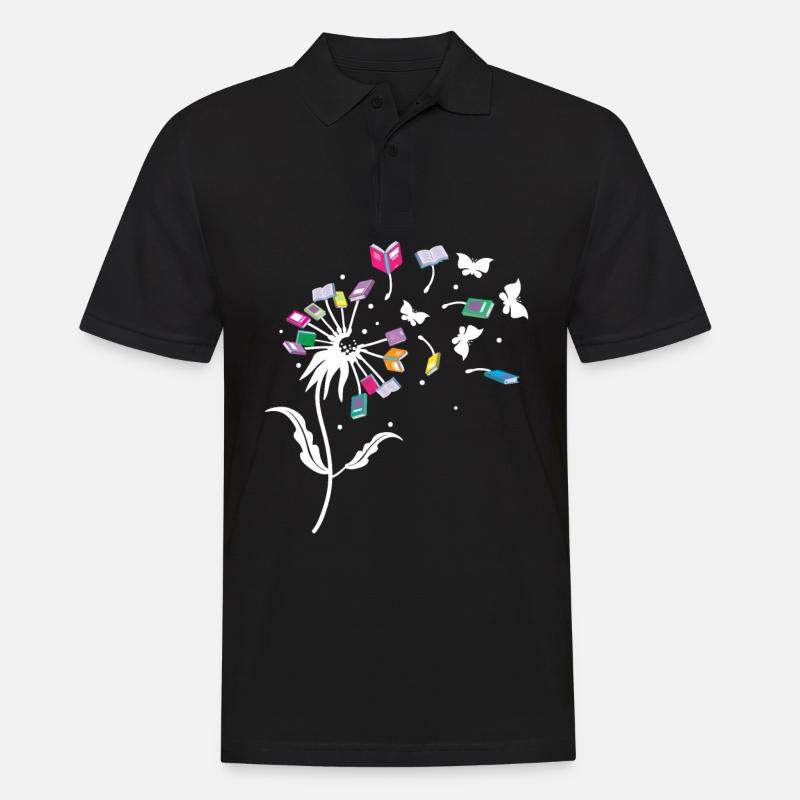 Löwenzahn Blume Buch - Männer Poloshirt - Schwarz