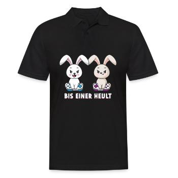 Bis Einer Heult Gamer Hase - Männer Poloshirt - Schwarz - Vorne - Kai (181cm)