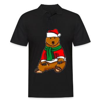 Ours avec chandail de Noël - Polo Homme - noir - Devant - Kai (181cm)