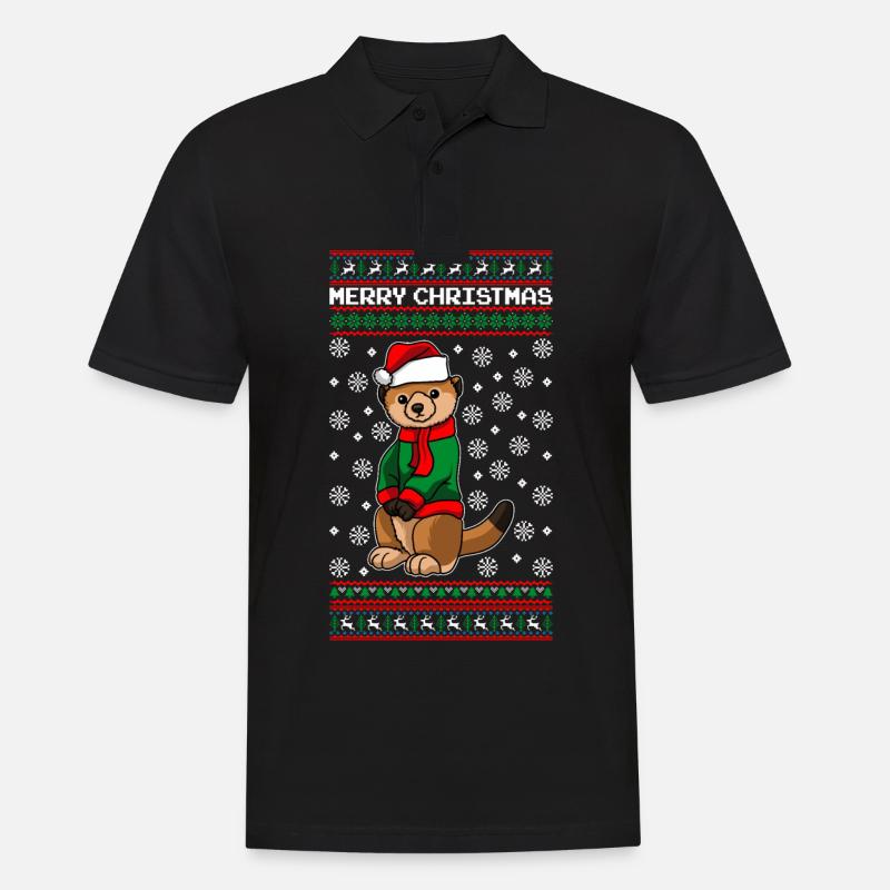 Suricates de Noël - Polo Homme - noir