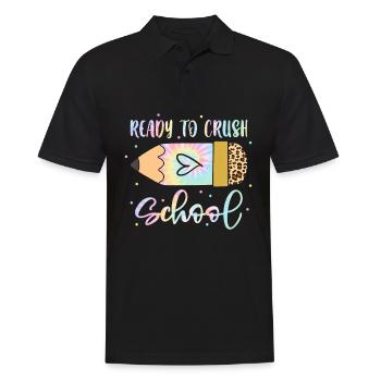 Schoolchild Ready To Crush School - Men's Polo Shirt - black - Front - Kai (181cm)