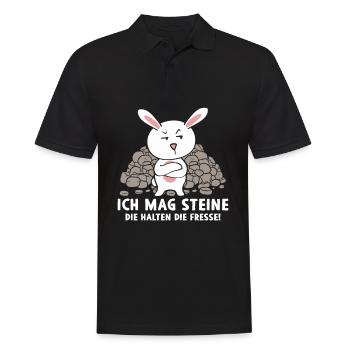 Ich mag Steine - Männer Poloshirt - Schwarz - Vorne - Kai (181cm)