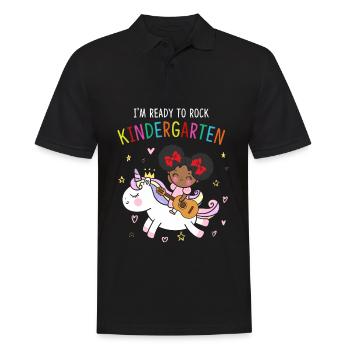 I'm Ready To Rock Kindergarten Unicorn - Men's Polo Shirt - black - Front - Kai (181cm)