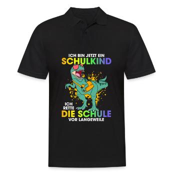 Ich Bin Jetzt Ein Schulkind Ich Rette Die Schule - Männer Poloshirt - Schwarz - Vorne - Kai (181cm)