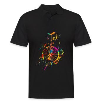 Einrad Akrobat Einradfahrerin Retro Vintage Einrad - Männer Poloshirt - Schwarz - Vorne - Kai (181cm)