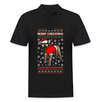 Christmas Antelope Merry Christmas - Men's Polo Shirt - black - Front - Kai (181cm)