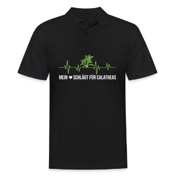My heart beats for Calathea's heartbeat plant - Men's Polo Shirt - black - Front - Kai (181cm)