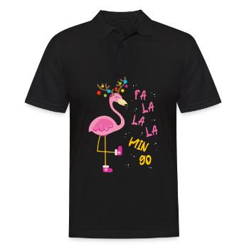 Fa la la la mingo Flamingo - Polo Homme - noir - Devant - Kai (181cm)