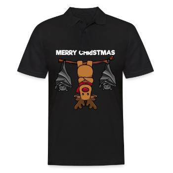 Merry Christmas Reindeer Bats - Men's Polo Shirt - black - Front - Kai (181cm)