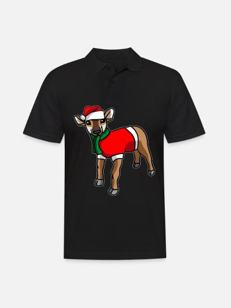 Antelope with Christmas Sweater - Men's Polo Shirt - black