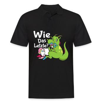 Drachen Wie Das Letzte Einhorn frisst Drache - Männer Poloshirt - Schwarz - Vorne - Kai (181cm)