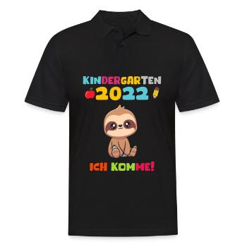 Kindergarten 2022 Ich Komme Faultier - Männer Poloshirt - Schwarz - Vorne - Kai (181cm)