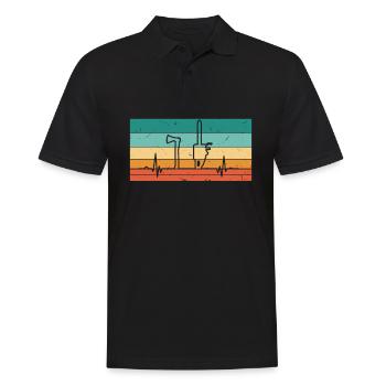Bûcheron vintage à battement de cœur - Polo Homme - noir - Devant - Kai (181cm)
