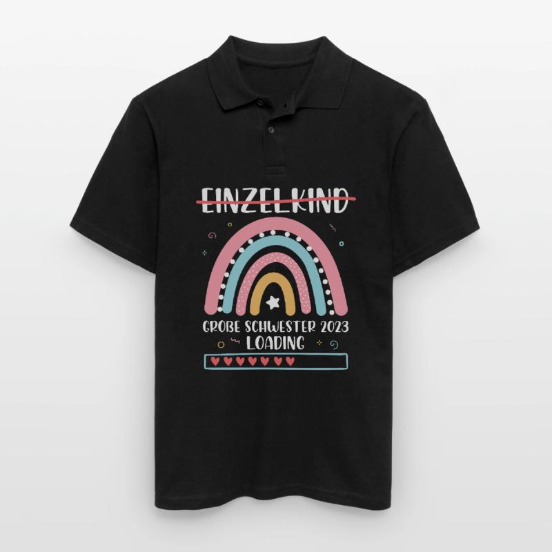 Große Schwester 2023 Loading Einzelkind Regenbogen Männer Poloshirt