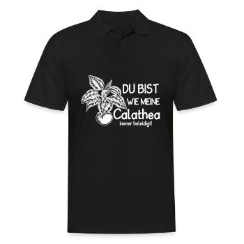 Du bist wie meine Calathea immer beleidigt - Männer Poloshirt - Schwarz - Vorne - Kai (181cm)