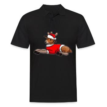 Reh Weihnachtsmütze - Männer Poloshirt - Schwarz - Vorne - Kai (181cm)