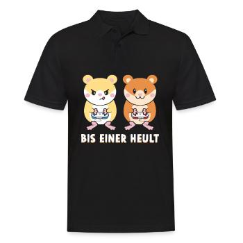 Bis Einer Heult Gamer Hamster - Männer Poloshirt - Schwarz - Vorne - Kai (181cm)