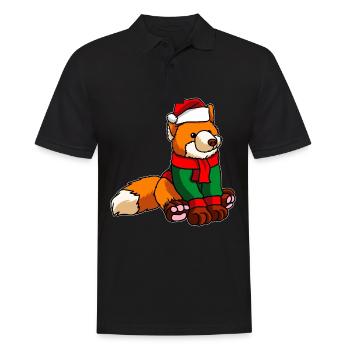 Fox with Christmas Sweater - Men's Polo Shirt - black - Front - Kai (181cm)