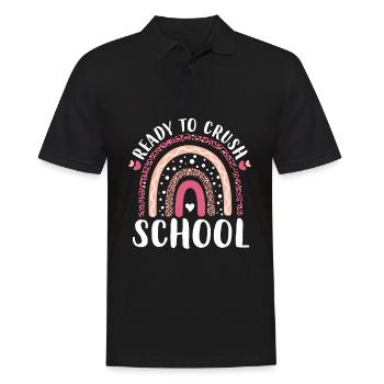 School Child Enrollment Ready To Crush School - Men's Polo Shirt - black - Front - Kai (181cm)