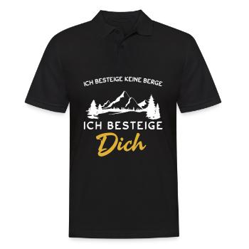 Ich Besteige Keine Berge Ich Besteige Dich - Männer Poloshirt - Schwarz - Vorne - Kai (181cm)