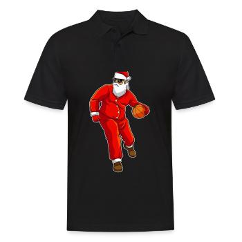 Basketball Père Noël - Polo Homme - noir - Devant - Kai (181cm)