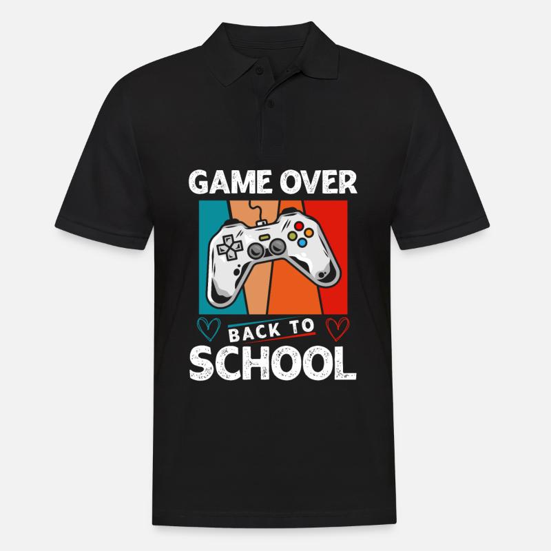 Game Over Schule - Männer Poloshirt - Schwarz