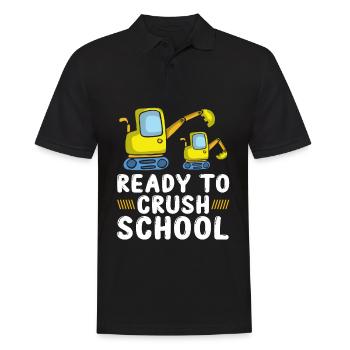 Ready To Crush Schule Bagger - Männer Poloshirt - Schwarz - Vorne - Kai (181cm)