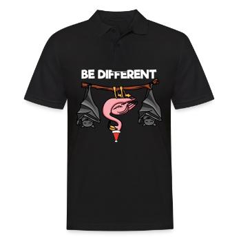 Be Different Flamingo Bat Santa Claus - Men's Polo Shirt - black - Front - Kai (181cm)