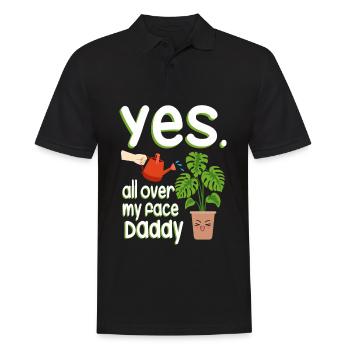 Oui partout sur mon visage Daddy Monstera Plantes - Polo Homme - noir - Devant - Kai (181cm)