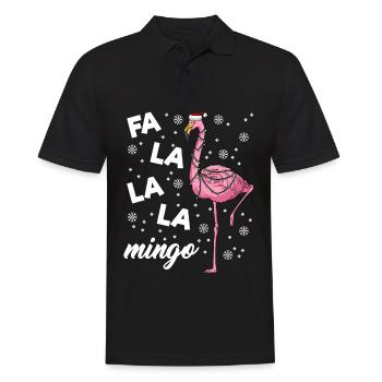Falalalamingo Flamingo Christmas - Männer Poloshirt - Schwarz - Vorne - Kai (181cm)