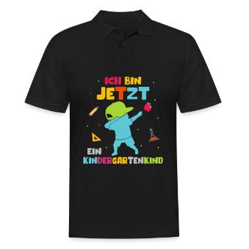 Ich bin jetzt ein Kindergartenkind Dabbing Junge - Männer Poloshirt - Schwarz - Vorne - Kai (181cm)