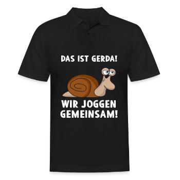 Das Ist Gerda Wir Joggen Gemeinsam - Männer Poloshirt - Schwarz - Vorne - Kai (181cm)