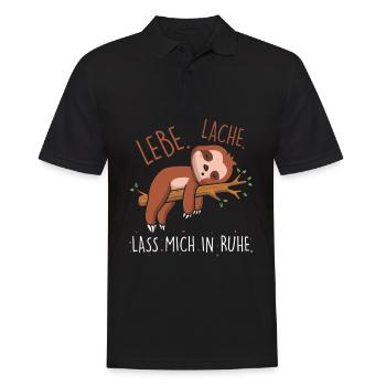 Lebe Lache Lass Mich In Ruhe Faultier Arbeit - Männer Poloshirt - Schwarz - Vorne - Kai (181cm)