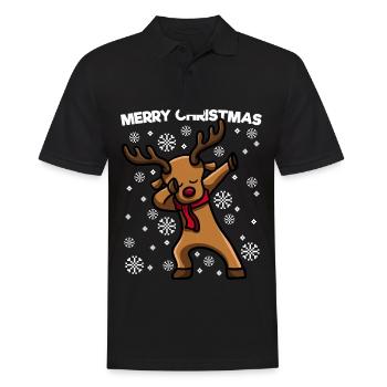 Dabbing Père Noël Joyeux Noël - Polo Homme - noir - Devant - Kai (181cm)