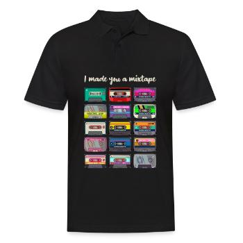 I Made You A Mixtape 80s 90s Music - Männer Poloshirt - Schwarz - Vorne - Kai (181cm)