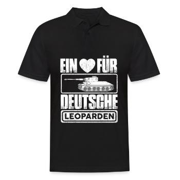 Ein Herz für Deutsche Leoparden Panzer Leopard - Männer Poloshirt - Schwarz - Vorne - Kai (181cm)