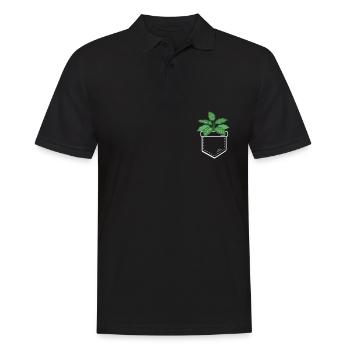 Plante en poche Calathea en poche poitrine - Polo Homme - noir - Devant - Kai (181cm)