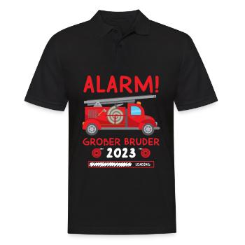 Alarm Großer Bruder 2023 Loading Feuerwehr - Männer Poloshirt - Schwarz - Vorne - Kai (181cm)