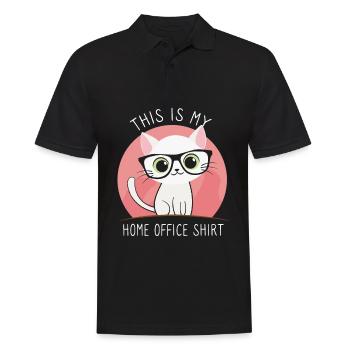 This is my home office cat - Men's Polo Shirt - black - Front - Kai (181cm)