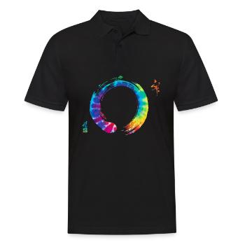 Bonsai Zen Enso Circle Yoga - Männer Poloshirt - Schwarz - Vorne - Kai (181cm)