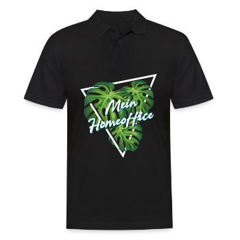 Mein Homeoffice Monstera Büro Zimmerpflanze - Männer Poloshirt - Schwarz - Vorne - Kai (181cm)