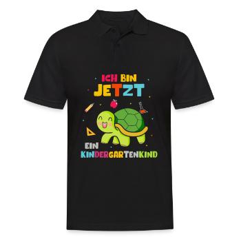 Ich bin jetzt ein Kindergartenkind Kindergarten - Männer Poloshirt - Schwarz - Vorne - Kai (181cm)